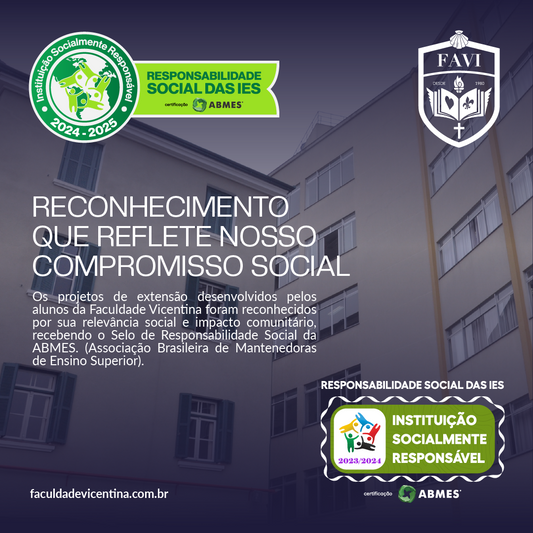 Faculdade Vicentina recebe Selo de Responsabilidade Social da ABMES